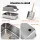 i.Pet Stainless Steel Large Semi-Enclosed Cat Litter Box Set with Mat Scoop Grey Durable Anti-Scratch High Sides