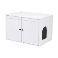 I.pet 80cm Cat Litter Box Enclosure Cabinet with Storage White I.pet 80cm Cat Litter Box Enclosure Cabinet with Storage White