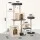 i.Pet 133cm Rotatable L-Shape Cat Tree Tower Dual Caves Sisal Scratching Grey Beige 60kg Capacity 133cm