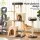 i.Pet 133cm Rotatable L-Shape Cat Tree Tower Dual Caves Sisal Scratching Grey Beige 60kg Capacity 133cm