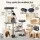 i.Pet 133cm Rotatable L-Shape Cat Tree Tower Dual Caves Sisal Scratching Grey Beige 60kg Capacity 133cm
