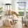 i.Pet 133cm Rotatable L-Shape Cat Tree Tower Dual Caves Sisal Scratching Grey Beige 60kg Capacity 133cm