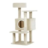 i.Pet Hickory 90cm Cat Tree - Plush Velvet Condo with Sisal Scratching Posts, Multi-Level Play & Napping Spots