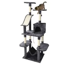 i.Pet 171cm Cat Tree Tower - Wooden Condo with Sisal Posts, Plush Velvet, Hammock, and Bed for Ultimate Feline Fun