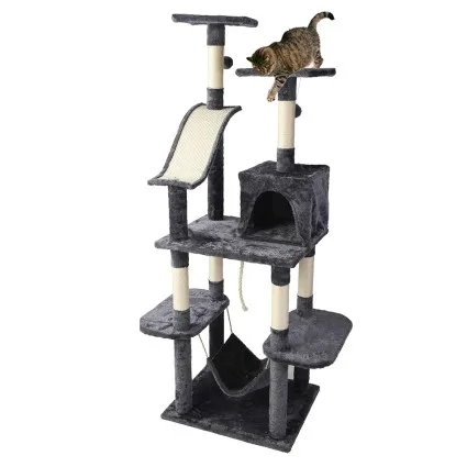 i.Pet 171cm Cat Tree Tower - Wooden Condo with Sisal Posts, Plush Velvet, Hammock, and Bed for Ultimate Feline Fun