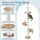 i.Pet 270cm Beige Cat Tree Tower: Floor-to-Ceiling Adjustable Scratching Post with Sisal, Plush Platforms & Stable Base