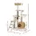 i.Pet 138cm Multi-Level Cat Tree Tower with Rattan, Sisal Posts, Soft Plush, Ladder & Hammock - Beige/Brown