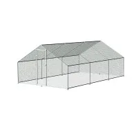 i.Pet Walk-in Chicken Coop 3x6x2m - Galvanised Steel, Weather-Resistant, Secure Mesh, Sun Shelter, Easy Assembly i.Pet Walk-in Chicken Coop 3x6x2m - Galvanised Steel, Weather-Resistant, Secure Mesh, Sun Shelter, Easy Assembly