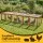 i.Pet Large Outdoor Chicken Coop and Rabbit Run 240cm Brown with Galvanised Mesh Play Area and Secure Locks