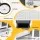 i.Pet Extra Large Wooden Chicken Coop & Rabbit Hutch with Wheels, Weather-Resistant Design, 225x80.5x105cm, Grey/White