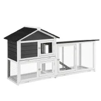 i.Pet Extra Large Wooden Chicken Coop & Rabbit Hutch with Weather-Resistant Fir Wood, 180cm x 53cm x 94cm, Easy Assembly