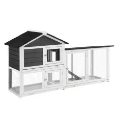 i.Pet Extra Large Wooden Chicken Coop & Rabbit Hutch with Weather-Resistant Fir Wood, 180cm x 53cm x 94cm, Easy Assembly