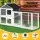 i.Pet Extra Large Wooden Chicken Coop & Rabbit Hutch with Weather-Resistant Fir Wood, 180cm x 53cm x 94cm, Easy Assembly