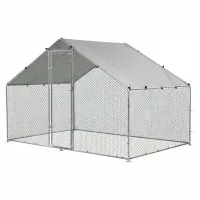 i.Pet Outdoor Pet Enclosure 3m x 2m Walk-In Run with Galvanised Steel Frame and Oxford Cover Silver