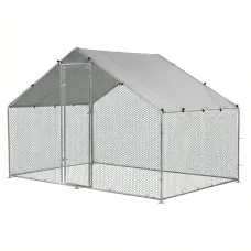 i.Pet Outdoor Pet Enclosure 3m x 2m Walk-In Run with Galvanised Steel Frame and Oxford Cover Silver