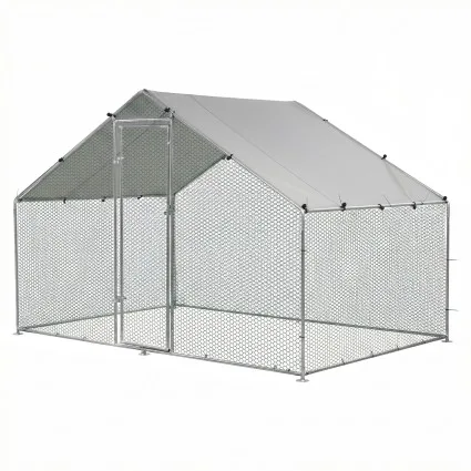 i.Pet Outdoor Pet Enclosure 3m x 2m Walk-In Run with Galvanised Steel Frame and Oxford Cover Silver