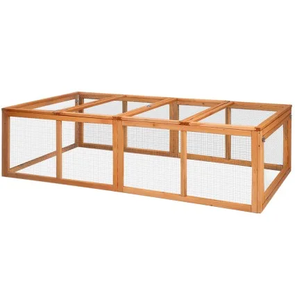 i.Pet 180cm Extra Large Wooden Chicken Coop & Rabbit Hutch – Fir Wood, Galvanised Mesh, Secure Locks, Easy Assembly