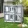 i.Pet Large Wooden Rabbit Hutch 98x45x92cm - Sturdy Fir Wood, Galvanised Mesh, Asphalt Roof, for Rabbits & Small Pets