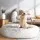 i.Pet Extra Large Calming Pet Bed 110cm - Soft Plush, Non-Slip, Removable Cover, Flea Resistant, White/Brown