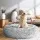 i.Pet Large 90cm Calming Pet Bed - Soft Plush, Non-Slip, Washable Cover, Light Charcoal - Ideal for Pets ≤ 25kg