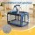 i.Pet Premium Foldable Pet Carrier Backpack for Dogs & Cats, Water-Resistant Oxford Cloth, 44x32x32cm, Blue