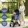 i.Pet Large Pet Stroller Pram 15kg Gravity Folding 4-Wheel Pushchair Twilight Blue