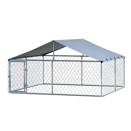 i.Pet XXL Outdoor Dog Kennel with Roof - Spacious 3x3m Galvanised Steel Cage, Weather-Resistant, Easy Install