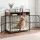 i.Pet 104cm 2-in-1 Wooden Dog Crate Furniture with Storage, 3-Door, 50kg Pet Capacity, Black and Brown