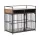 i.Pet 104cm 2-in-1 Wooden Dog Crate Furniture with Storage, 3-Door, 50kg Pet Capacity, Black and Brown
