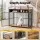 i.Pet 104cm 2-in-1 Wooden Dog Crate Furniture with Storage, 3-Door, 50kg Pet Capacity, Black and Brown