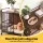 i.Pet 99cm 2-in-1 Wooden Dog Crate Furniture with Feeding Bowls, Wheels and Heavy-Duty Frame Black and Brown