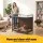 i.Pet 99cm 2-in-1 Wooden Dog Crate Furniture with Feeding Bowls, Wheels and Heavy-Duty Frame Black and Brown
