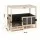 i.Pet 2-in-1 Dog Kennel Crate Furniture, Pine & Poplar Wood, 75x50x65cm, Grey Bedding Included, Indoor Pet House