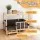 i.Pet 2-in-1 Dog Kennel Crate Furniture, Pine & Poplar Wood, 75x50x65cm, Grey Bedding Included, Indoor Pet House