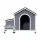 i.Pet Large Wooden Dog Kennel House - Weatherproof Fir Wood, UV Roof, Indoor/Outdoor, with Bowls & Storage, 99x120x92cm