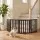 I.pet Dog Playpen Enclosure 4 Panels 185cm Flexible Foldable Pet Door Fence MDF Black with Rubber Feet