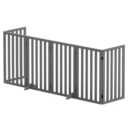 i.Pet Dog Playpen Gate 6 Panels 282cm Foldable MDF Pet Door Fence Grey