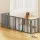 i.Pet 6-Panel Wooden Dog Playpen Enclosure, Grey MDF, 282cm, Foldable, Rubber-Padded Feet, Durable Steel Hinges