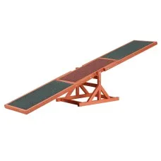 i.Pet Dog Agility Seesaw 180cm for Dogs up to 20kg Fir Wood Outdoor Obedience Training Obstacle Brown