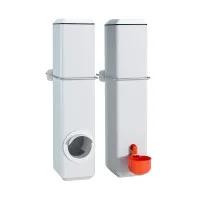 Giantz 4L Chicken Feeder and Water Dispenser Kit, Automatic PVC Poultry Waterer, Gravity Feed, Easy Clean, White Giantz 4L Chicken Feeder and Water Dispenser Kit, Automatic PVC Poultry Waterer, Gravity Feed, Easy Clean, White