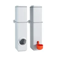 Giantz 4L Chicken Feeder and Water Dispenser Kit, Automatic PVC Poultry Waterer, Gravity Feed, Easy Clean, White