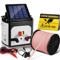 Giantz Solar Fence Energiser 8KM with 400M Polytape & Insulators - Efficient, Waterproof, and Safe Livestock Control
