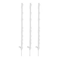 Giantz Electric Fence Posts 20pcs, 106.5CM, Durable UV-Stabilised PP, 8 Wire Positions, Galvanised Spike, White