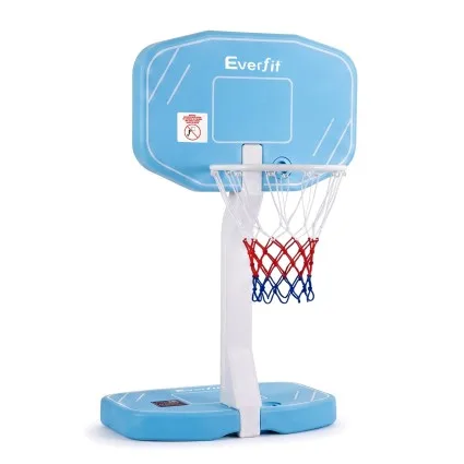 Everfit 2 in 1 Pool Basketball Hoop and Volleyball Net Set 7.5m with Weighted Base Blue Water Sports Game