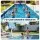 Everfit 2 in 1 Pool Basketball Hoop and Volleyball Net Set 7.5m with Weighted Base Blue Water Sports Game