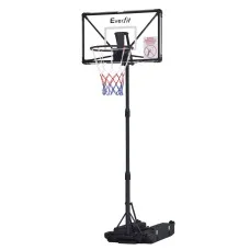 Everfit Portable Basketball Hoop Adjustable Foldable Stand 2.07m Polycarbonate Backboard Steel Rim Mobile System