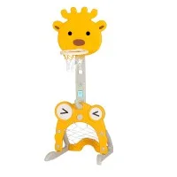 Keezi Kids Adjustable 5-in-1 Sports Centre - Basketball Hoop, Soccer, Golf & More, Non-Toxic, Ages 3-7, Yellow