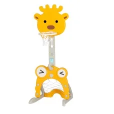 Keezi Kids Adjustable 5-in-1 Sports Centre - Basketball Hoop, Soccer, Golf & More, Non-Toxic, Ages 3-7, Yellow