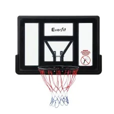Keezi Everfit 110cm Wall Mount Kids Basketball Hoop Clear Backboard Steel Spring-Loaded Rim 45cm Diametre