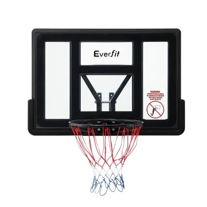 Keezi Everfit 110cm Wall Mount Kids Basketball Hoop Clear Backboard Steel Spring-Loaded Rim 45cm Diametre